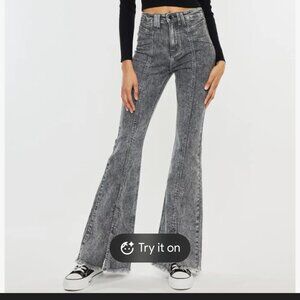 KanCan Graphite Wash Stretchy Front split leg jeans NWT 31